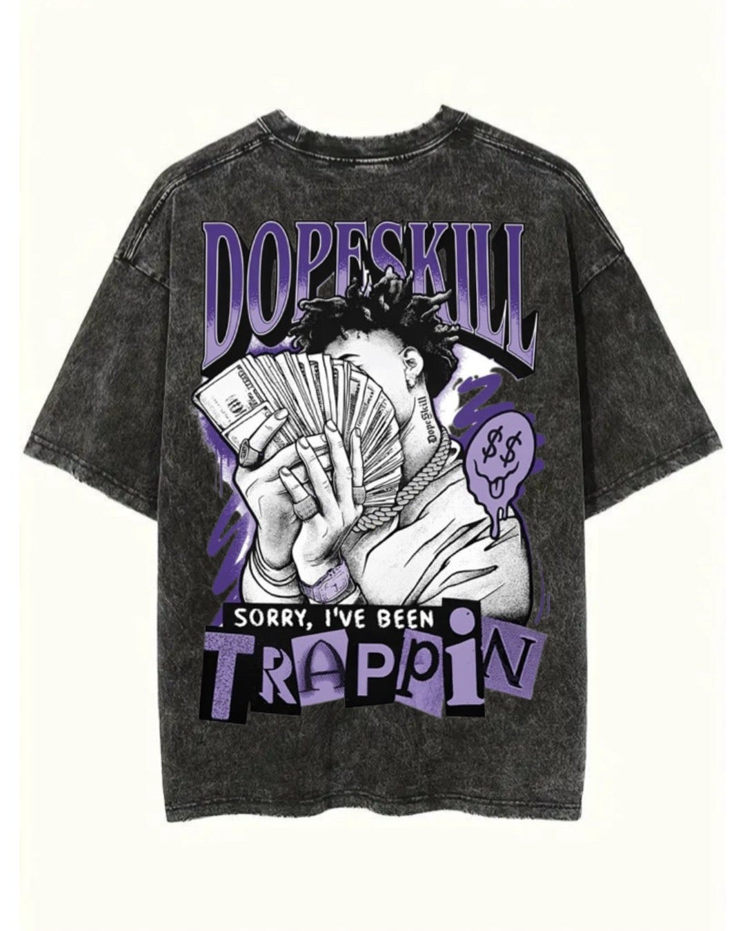 TRAPPIN  acidwash oversize tshirt